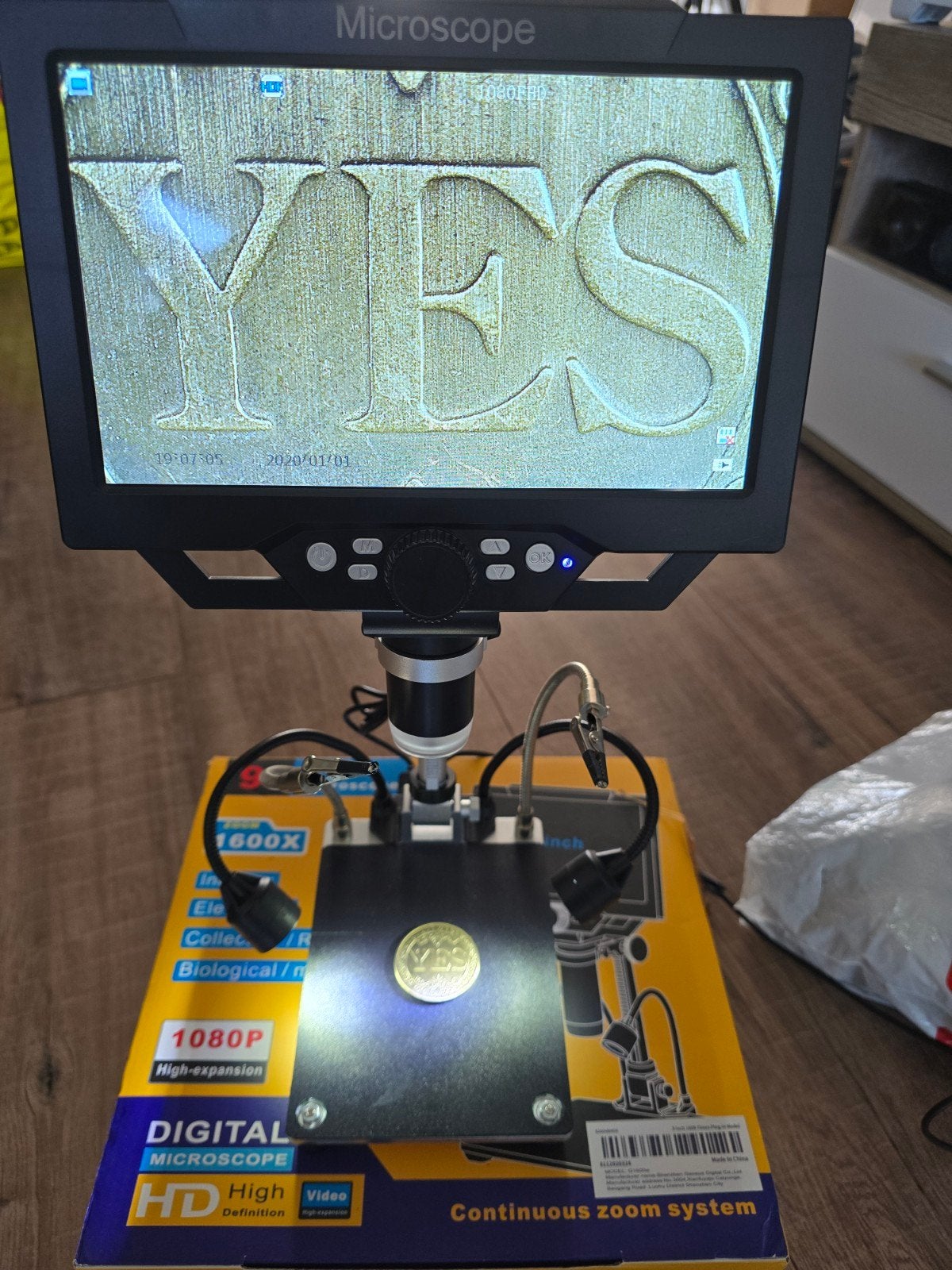 Digitale Microscoop 10 inch 1080P met Dubbele Verlichting, Ophalen of Verzenden, Zo goed als nieuw