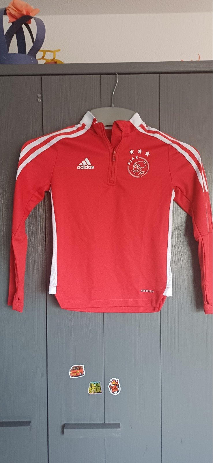 Ajax Trainingsjack Maat 128 - Gebruikt, Ophalen of Verzenden, Gebruikt, Adidas, Jongen of Meisje