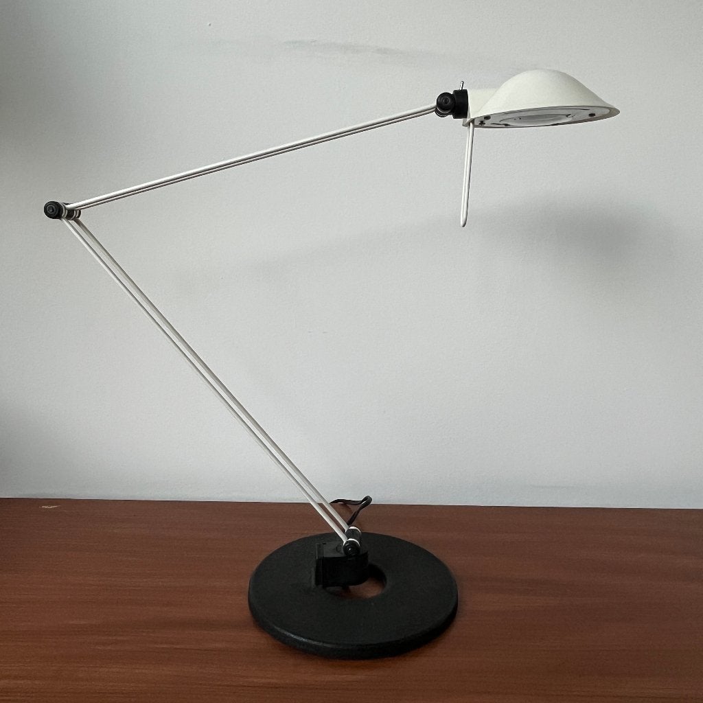 IKEA postmodern design bureaulamp zwart wit jaren 80, Inclusief lichtbron, Bureaulamp, 45 cm, Ophalen of Verzenden