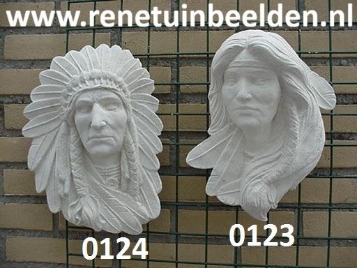 Indiaan man en Indiaan vrouw wand decoratie. nr 0124 & 0123., Ophalen, Nieuw