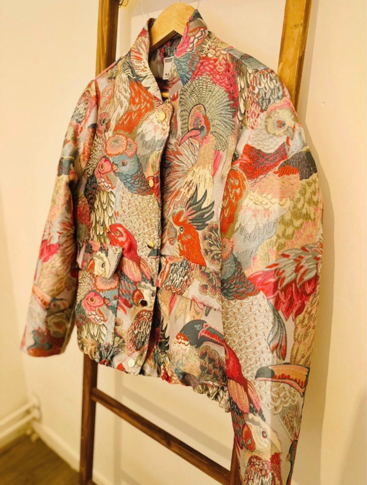 Trendy kleurrijk bomberjack, Kleding | Dames, Jassen | Zomer, Ophalen of Verzenden, Zo goed als nieuw, Maat 38/40 (M), Meerkleurig