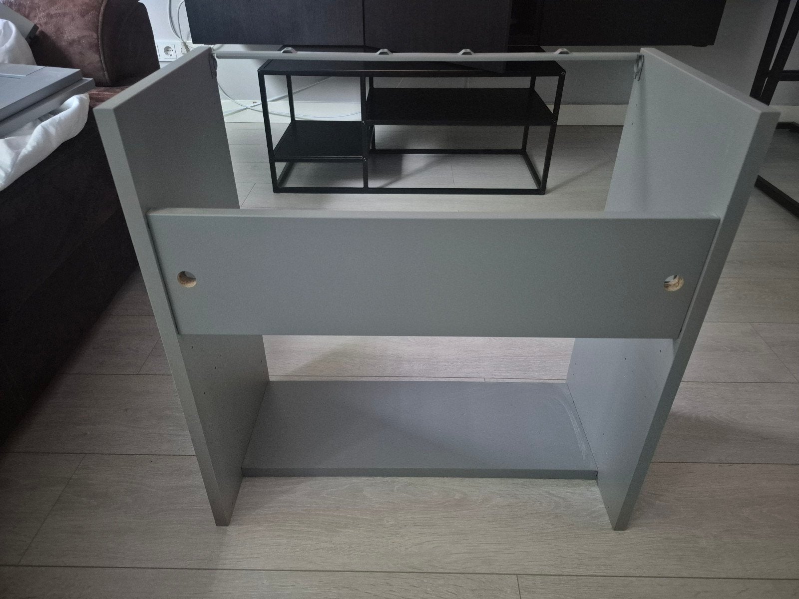 Grijze badkamermeubel met wasbak (IKEA Enhet/Tvällen), Huis en Inrichting, Badkamer | Badkamermeubels, Ophalen
