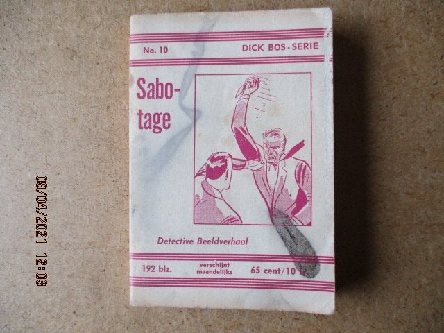 adv0871 dick bos 10 sabotage, Eén stripboek, Ophalen, Gelezen