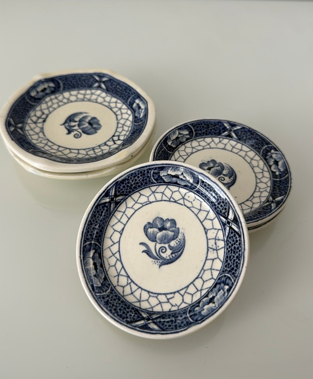 Societe Ceramique Butterfly petit four schaaltjes 4x, Ophalen of Verzenden