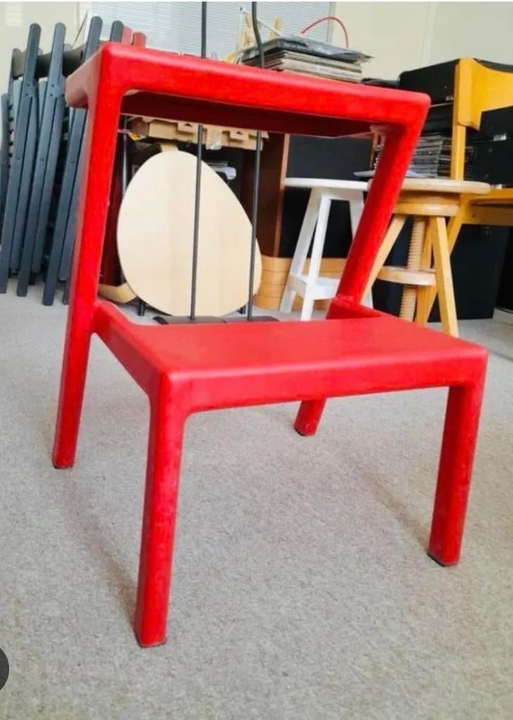 Ikea Masterby kruk/opstapje - Zeer zeldzaam collectorsitem, Ophalen of Verzenden, Gebruikt, Rood, Kunststof