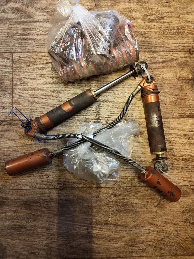 Ohlins piggytail schokdempers vintage 36,5 cm oog-oog, Motoren, Onderdelen | Overige, Ophalen of Verzenden, Gebruikt