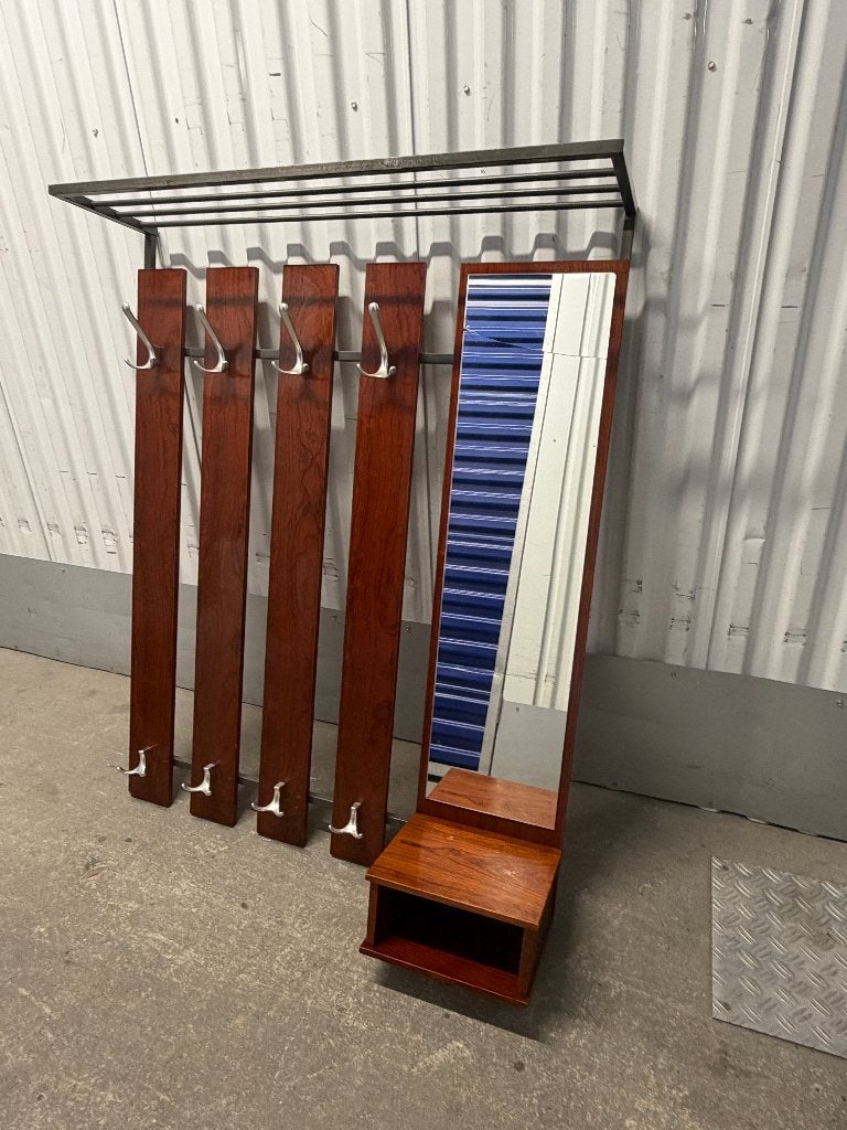 Pastoe stijl wand kapstok met spiegel, Huis en Inrichting, Woonaccessoires | Kapstokken, Gebruikt, Minder dan 100 cm, Hout, Ophalen