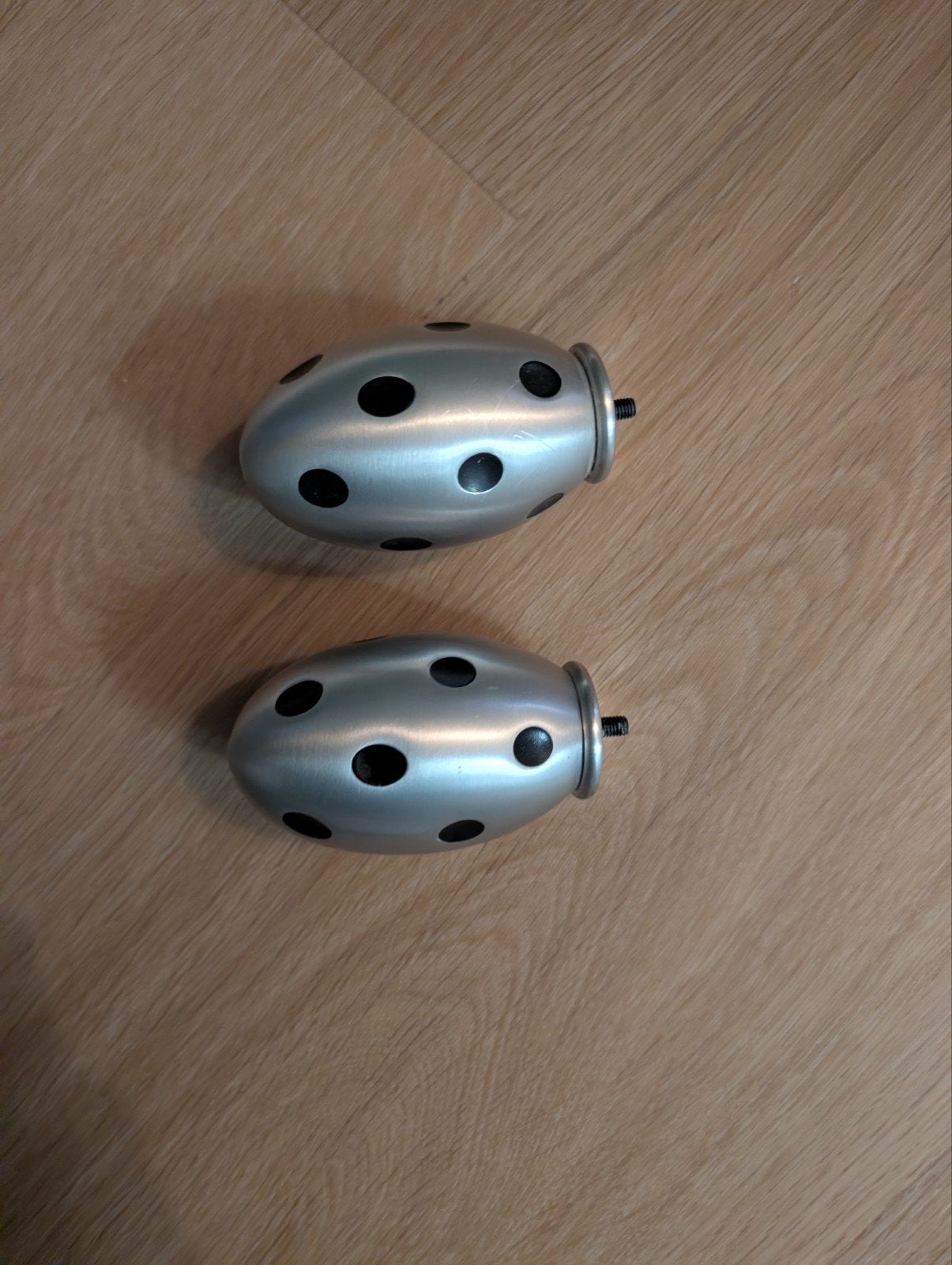 IKEA Spirituell gordijnrail eindknoppen (2 stuks), Gebruikt, Ophalen of Verzenden, Zilver, Metaal