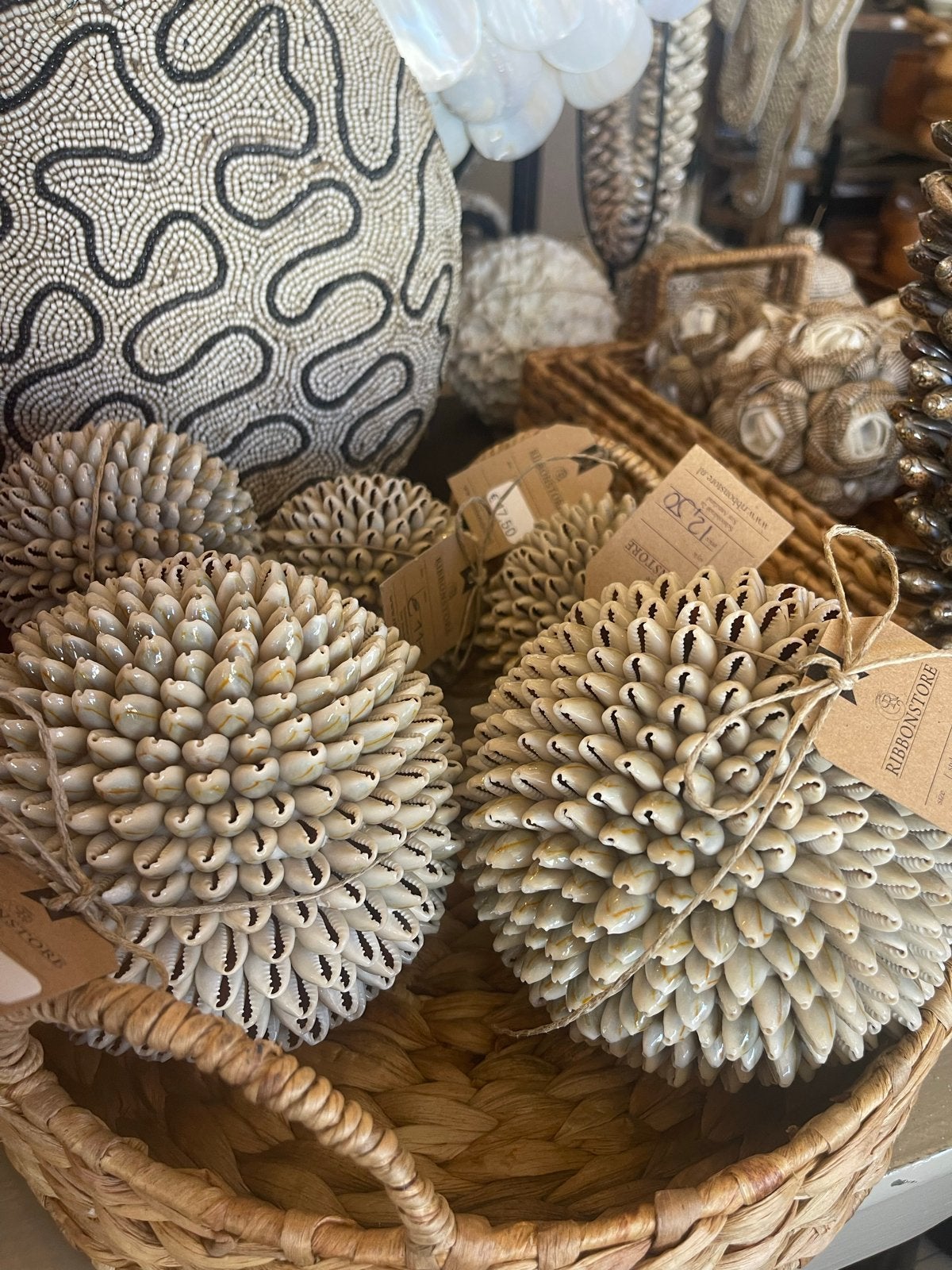 Decoratieve Schelpenbollen - Unieke Woondecoratie, Beige, Boho, Sint annaland, Ophalen of Verzenden