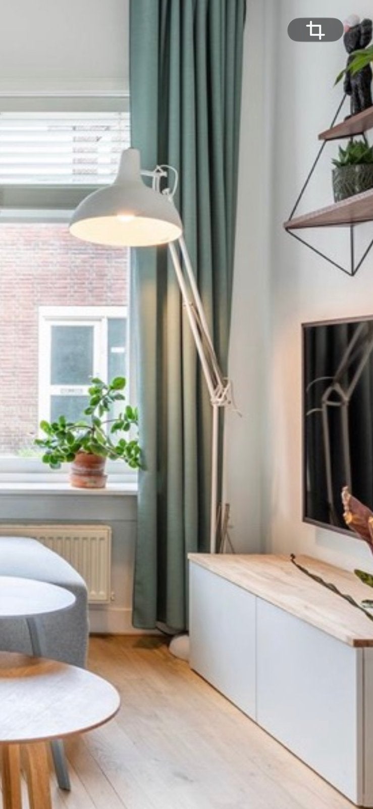 Grote witte vloerlamp Loods 5, Huis en Inrichting, Lampen | Vloerlampen, Ophalen, Gebruikt, Metaal