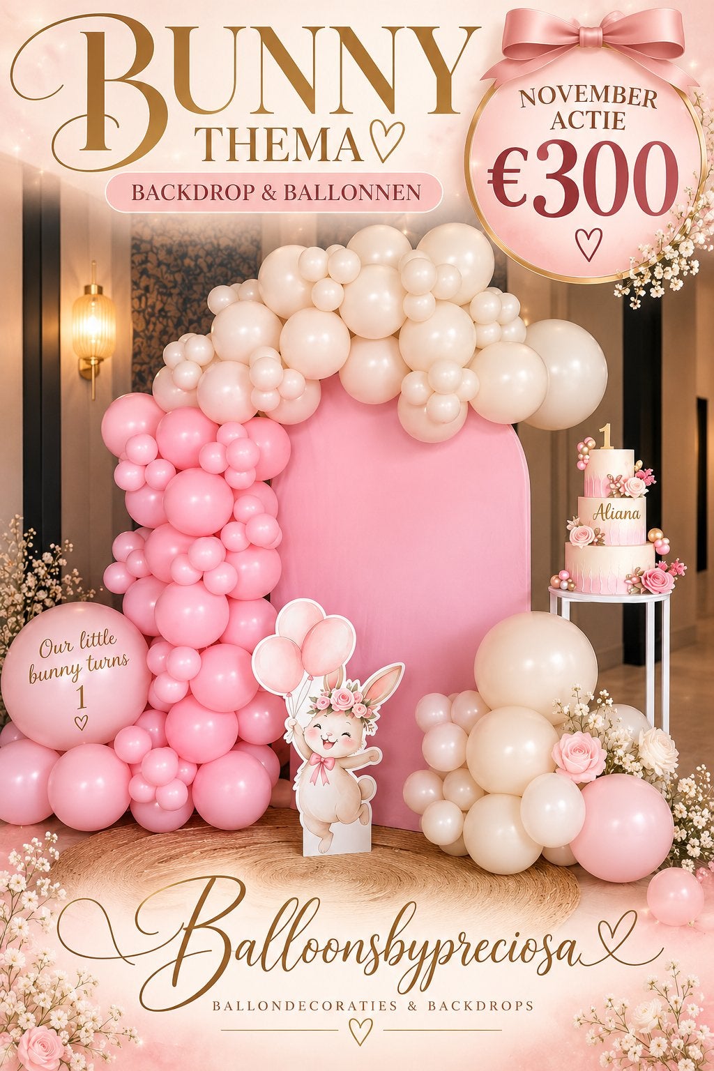 Bunny Thema Decoratie: Backdrop & Ballonnen, Ophalen, Nieuw, Versiering, Verjaardag
