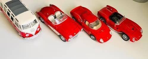 10 rode model auto’s schaal 1:24, Hobby en Vrije tijd, Ophalen of Verzenden, Zo goed als nieuw, Auto, Overige merken