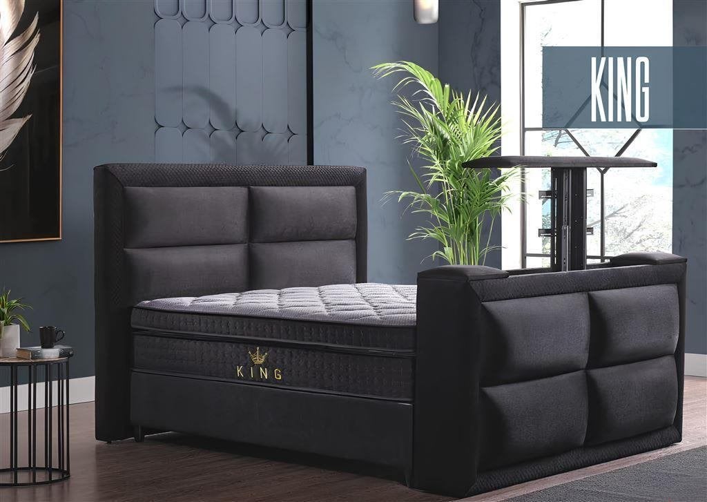 Baza Bed Opbergruimte King Met TV Lift, Huis en Inrichting, Verzenden, Nieuw, Tweepersoons