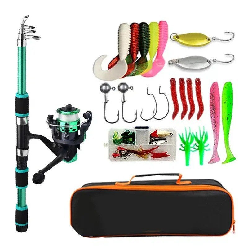 Complete hengel set met accessoires en koffer voor op reis, Watersport en Boten, Ophalen of Verzenden, Nieuw