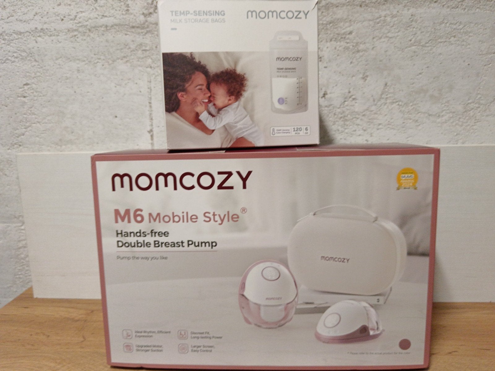 Momcozy M6 Mobile Hands free double breast pump, Ophalen, Zo goed als nieuw, Handsfree, Borstkolf