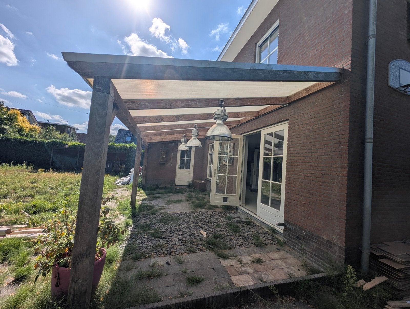 Houten Douglas Veranda met Polycarbonaat Dak - 700x350cm, Ophalen, Veranda