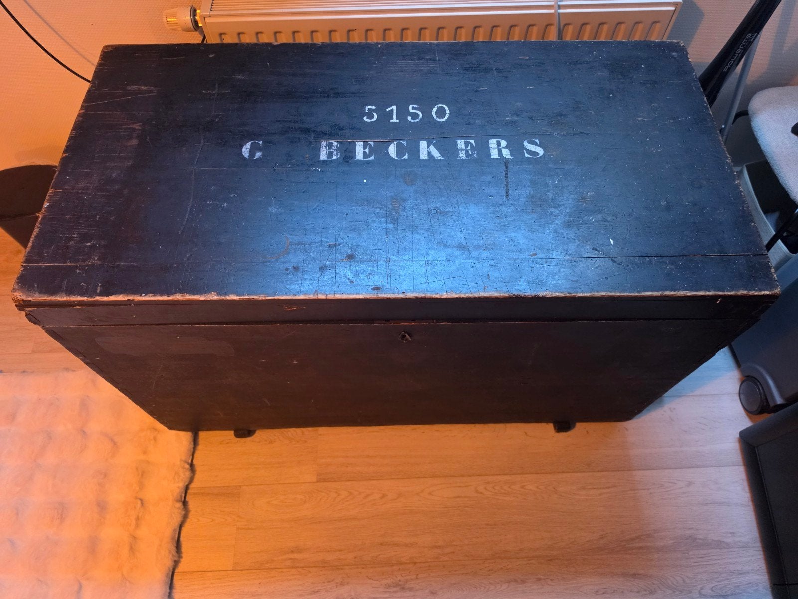 Vintage dekenkist - Zwart/donkergrijs, Ophalen, 50 – 75, Gebruikt, 100 tot 150 cm