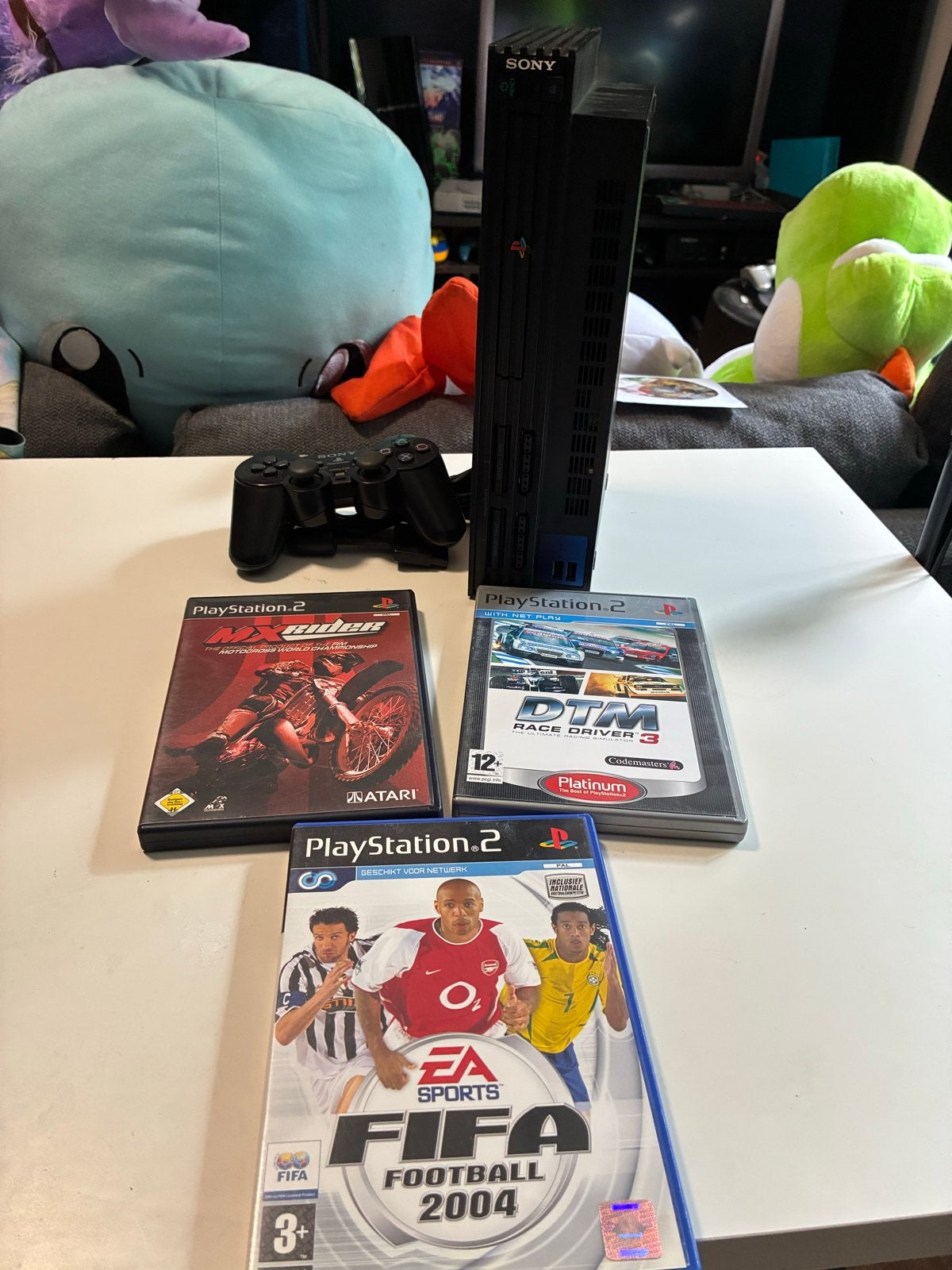 PlayStation 2 Slim met controller en 3 games, Gebruikt, 2 spelers, Ophalen of Verzenden, Vanaf 3 jaar