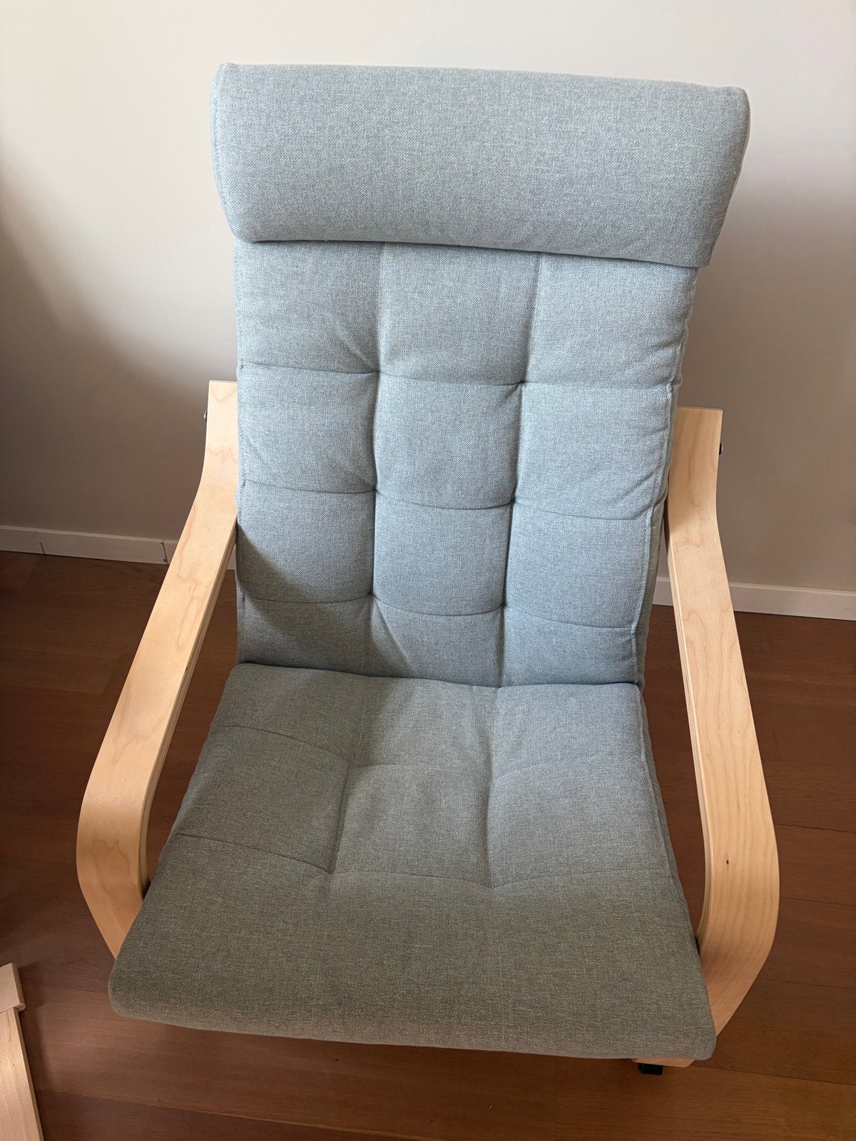 IKEA Poäng stoelen met lichtgrijs kussen, Ophalen, 75 tot 100 cm, Zo goed als nieuw, 50 tot 75 cm