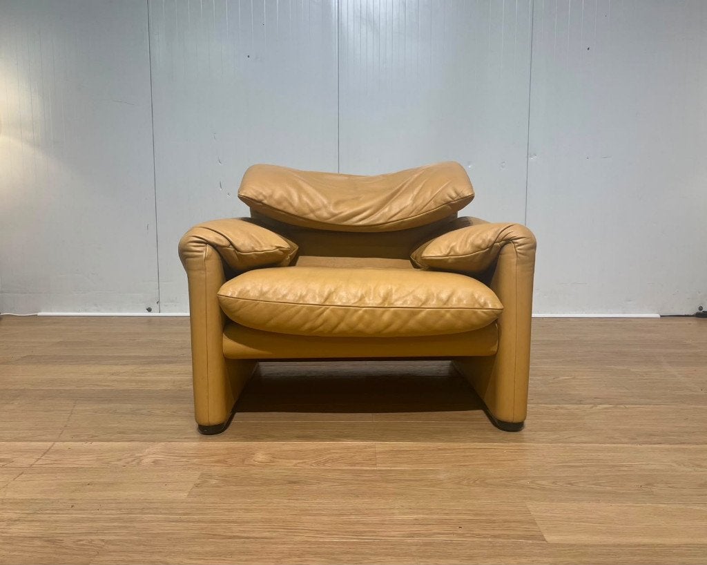 Cassina Maralunga Leer Set 2x 2-Zits + Fauteuil Nieuwstaat, https://www.cassina.com/nl/en.html, Cassina, Ophalen of Verzenden