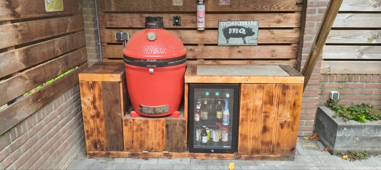 Buitenkeuken, Tuin en Terras, Ophalen, Gebruikt, Houtskool, Handgemaakt