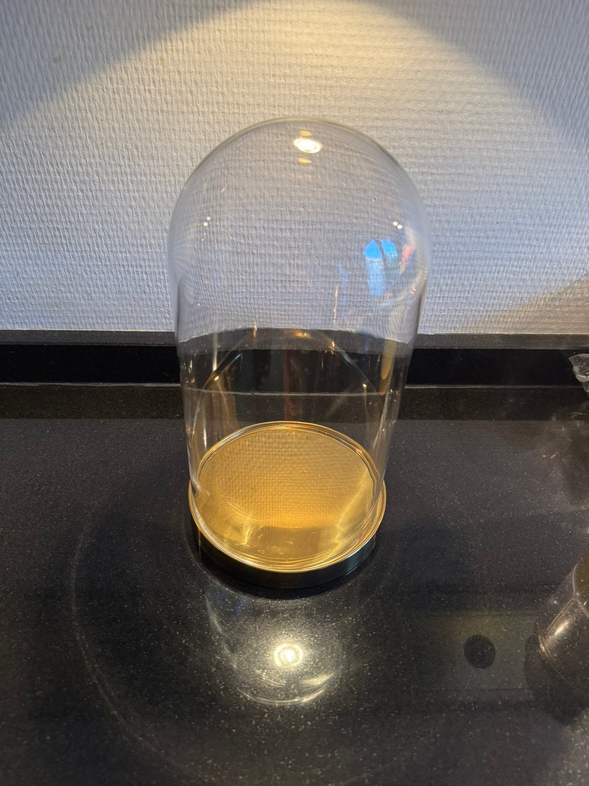 Ikea glazen stolp met gouden voet, Glas, Ophalen of Verzenden, Zo goed als nieuw