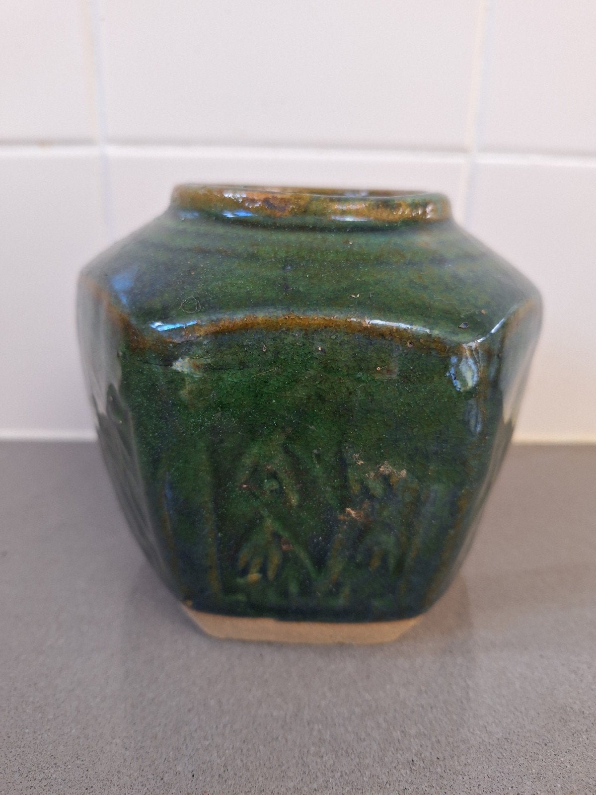 Prachtige grote groene Chinese gemberpot - Vintage decoratie, Ophalen of Verzenden