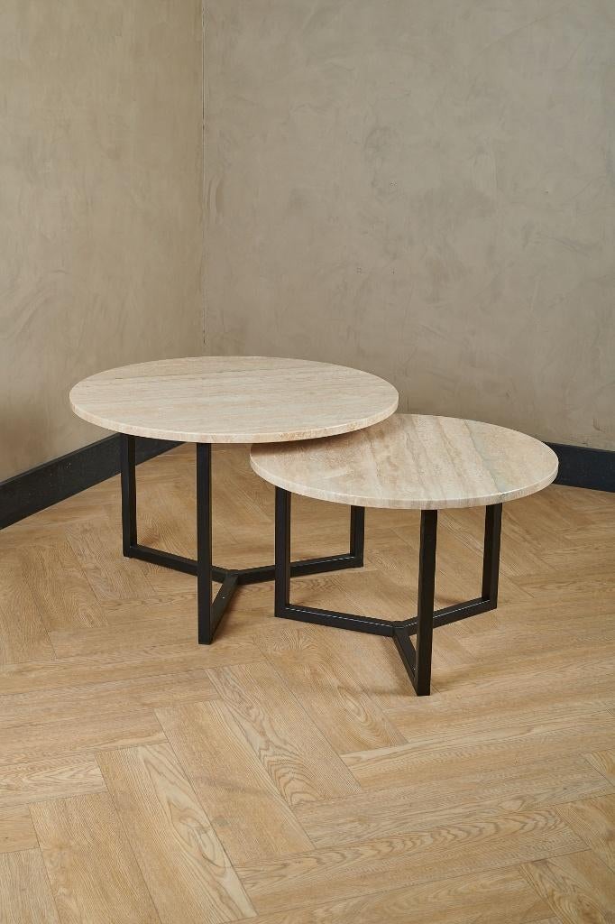 Marmeren salontafels | Diverse kleuren & maten, 50 tot 100 cm, Rond, Nieuw, Metaal