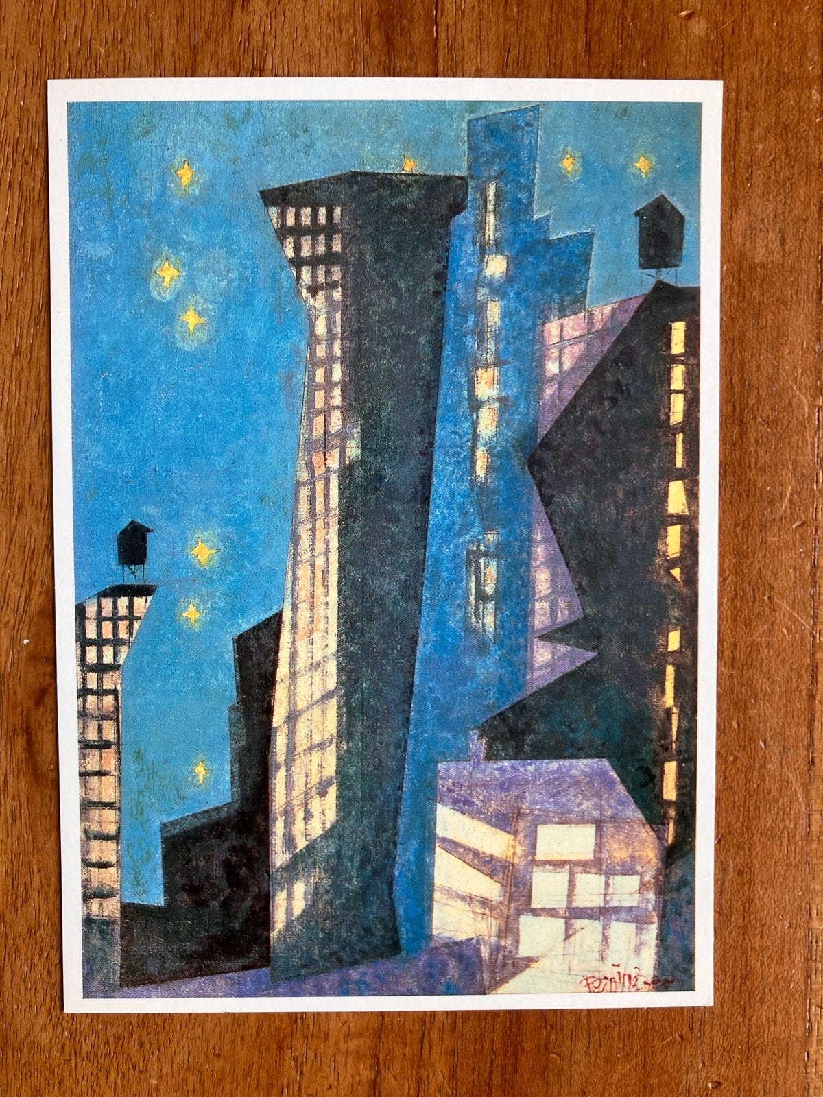 Lyonel Feininger - Manhattan, Night 1940, Ophalen of Verzenden, 1980 tot heden, Ongelopen, Stad of Dorp