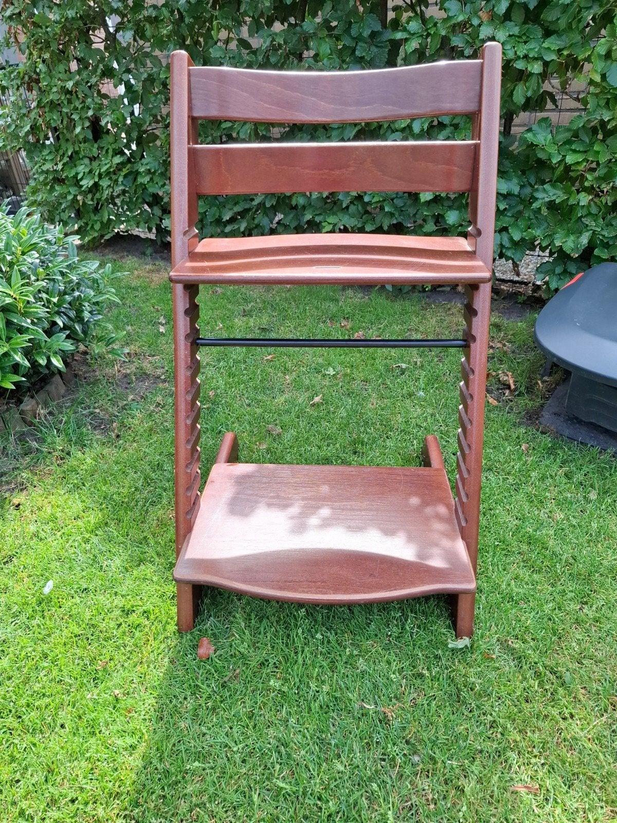 Stokke Tripp Trapp meegroeistoel in walnootkleur, Ophalen, Gebruikt, Meegroeistoel, Aanschuifbaar