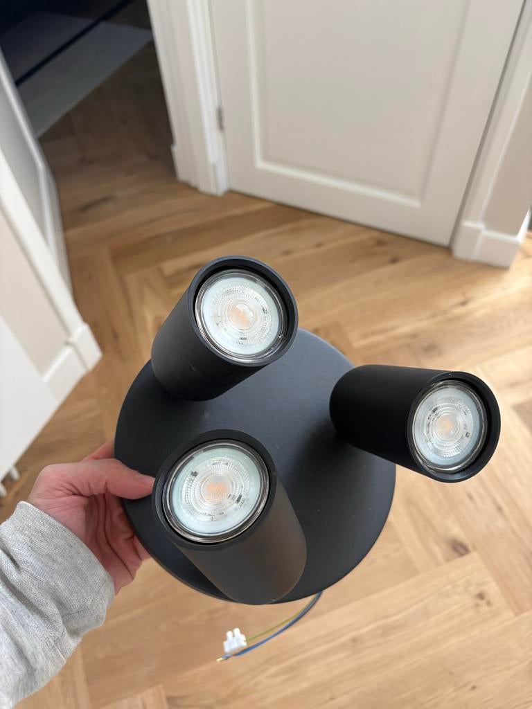 Philips Pongee Opbouwspot - Zwart, 3-lichts LED, Metaal of Aluminium, Ophalen of Verzenden, Zo goed als nieuw, Led