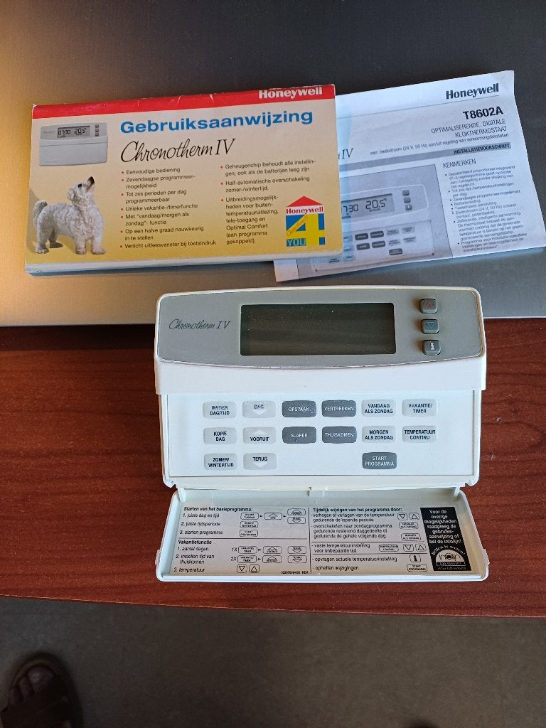 Honeywell Chronotherm IV Thermostaat met handleiding, Ophalen of Verzenden, Slimme thermostaat, Gebruikt