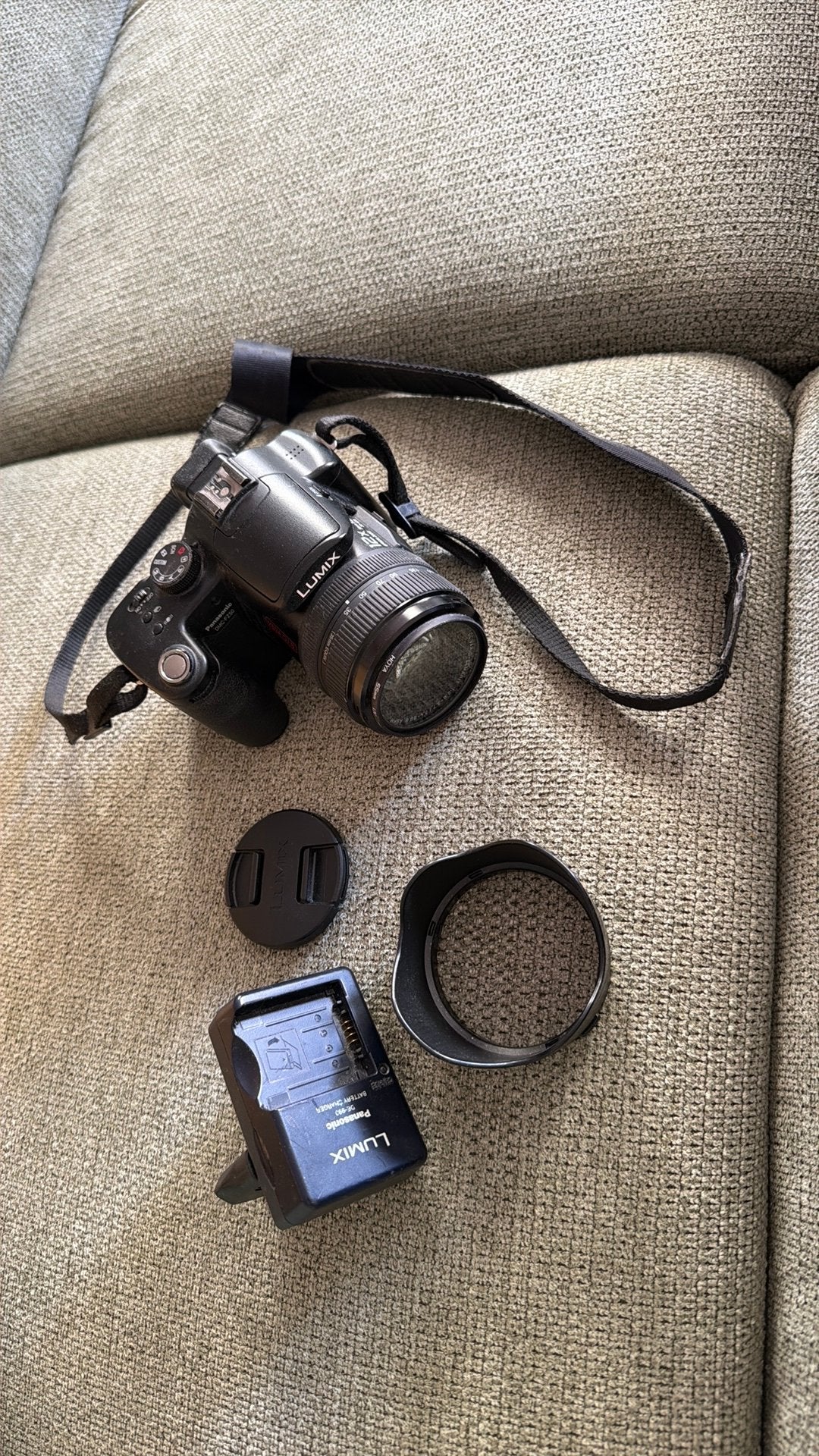 Panasonic Lumix DMC-FZ50 met zonnekap, Gebruikt, Panasonic, Ophalen of Verzenden, Lensdop