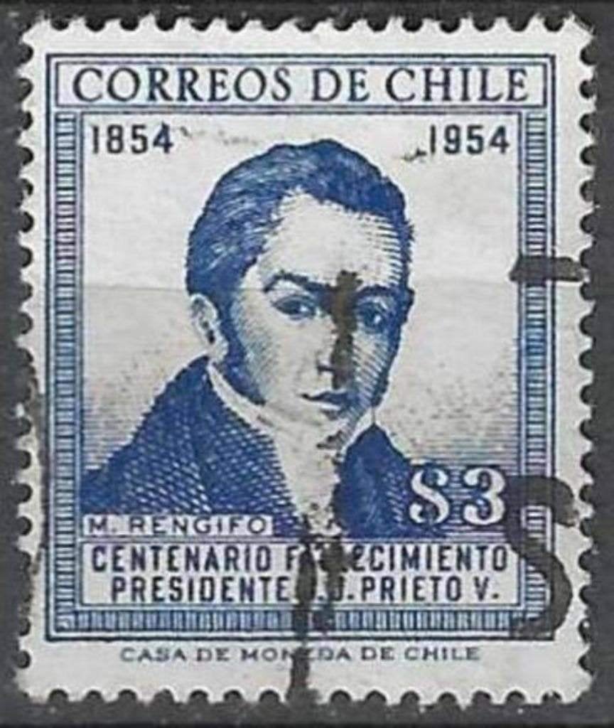 Chili 1955/1956 - Yvert 255 - José Joaquín Prieto Vial (ST), Verzenden, Gestempeld, Zuid-Amerika