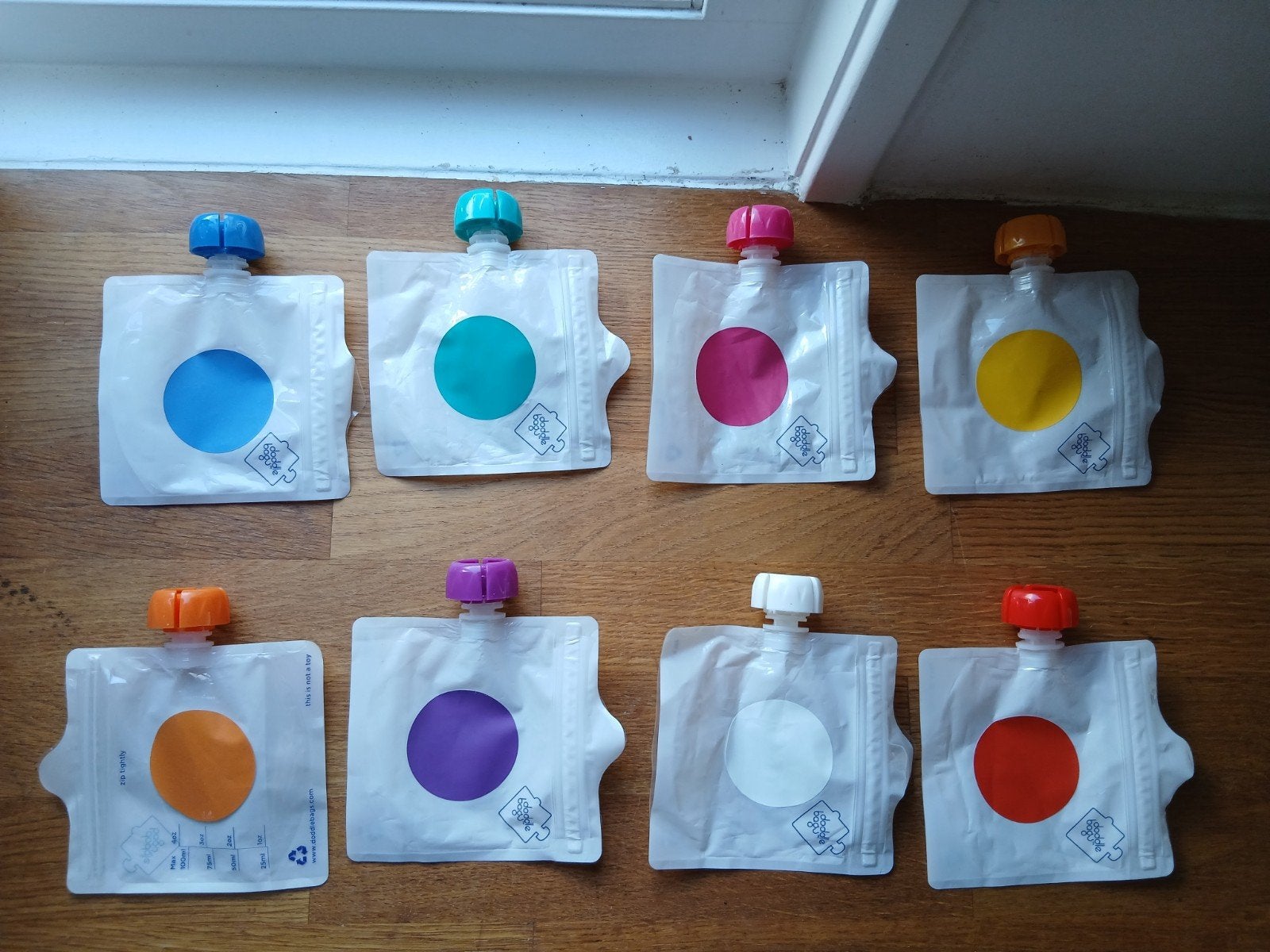 Herbruikbare knijpzakjes voor babyvoeding (8 stuks), Ophalen of Verzenden, Zo goed als nieuw, Bewaarbakje