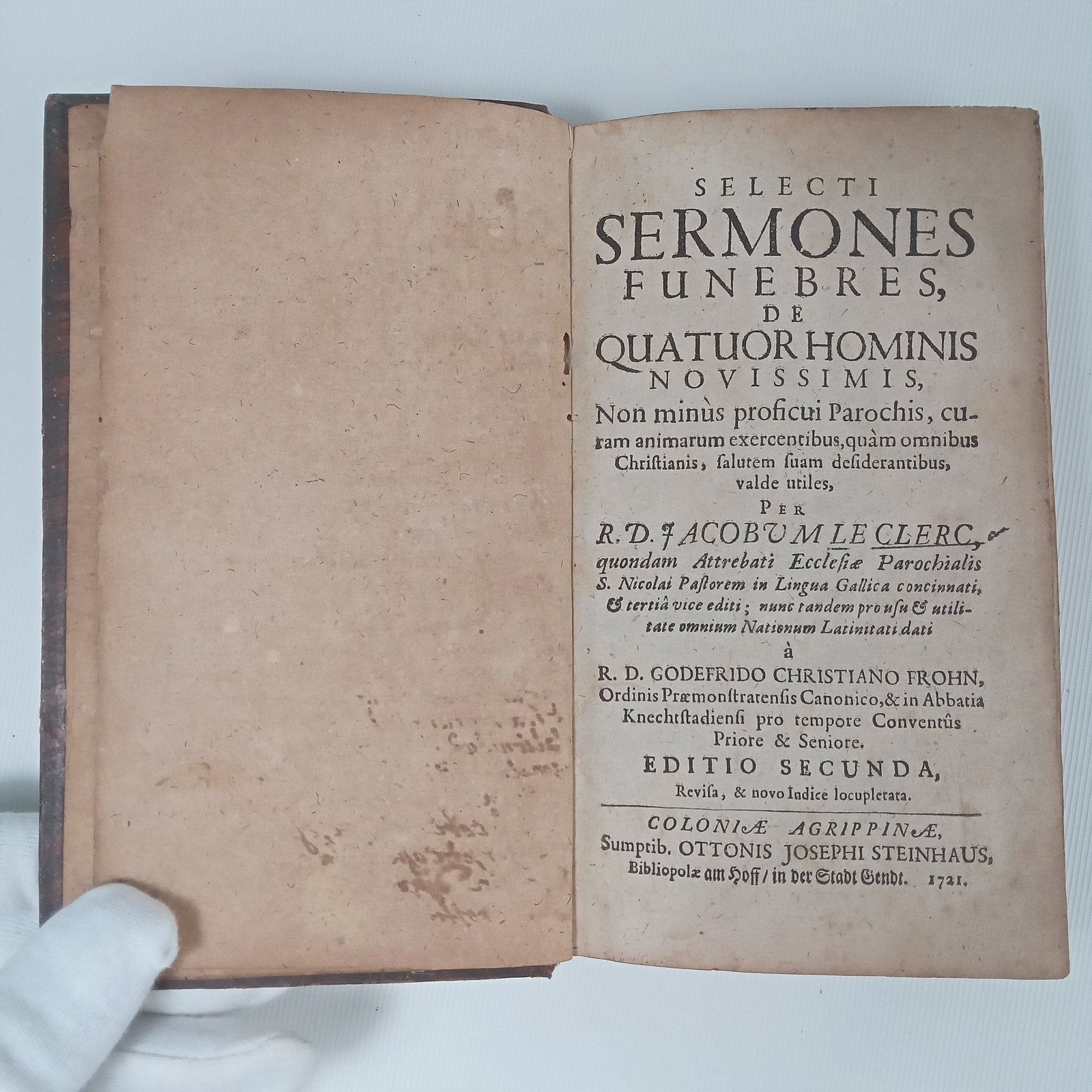 Zeldzaam 18e-eeuws Latijns boek: Selecti Sermones Funebres, Ophalen of Verzenden, R.D. Jacobum Le Clerc