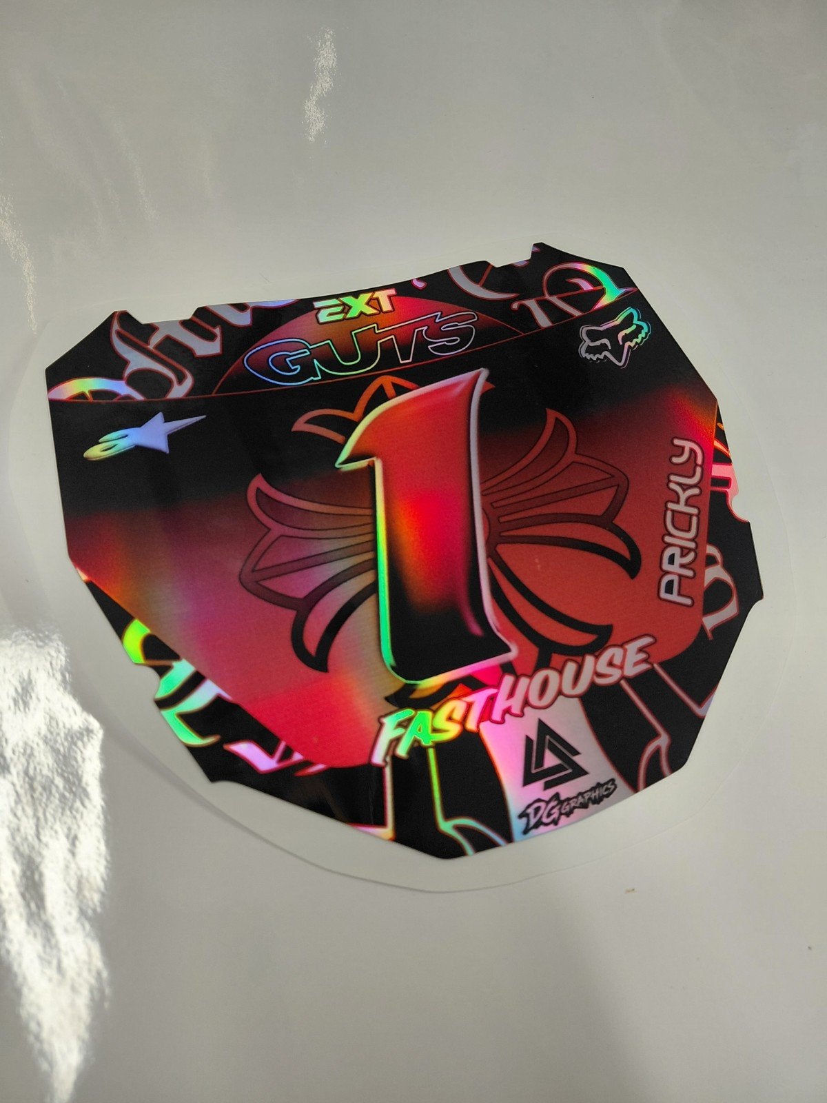 Special Fatbike odi plate sticker Rood/Holografisch, Motoren, Ophalen of Verzenden