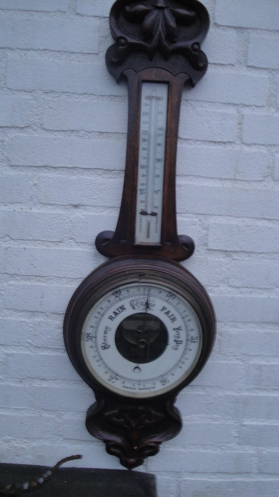 hele grote antieke banjo thermometer heel apart, Ophalen of Verzenden
