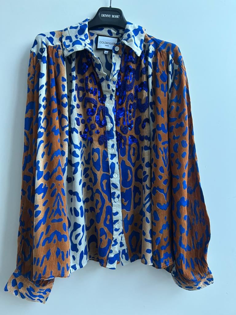 GOLD AND SILVER blouse animalprint mt TU, Kleding | Dames, -, Verzenden, Parijs, Zo goed als nieuw
