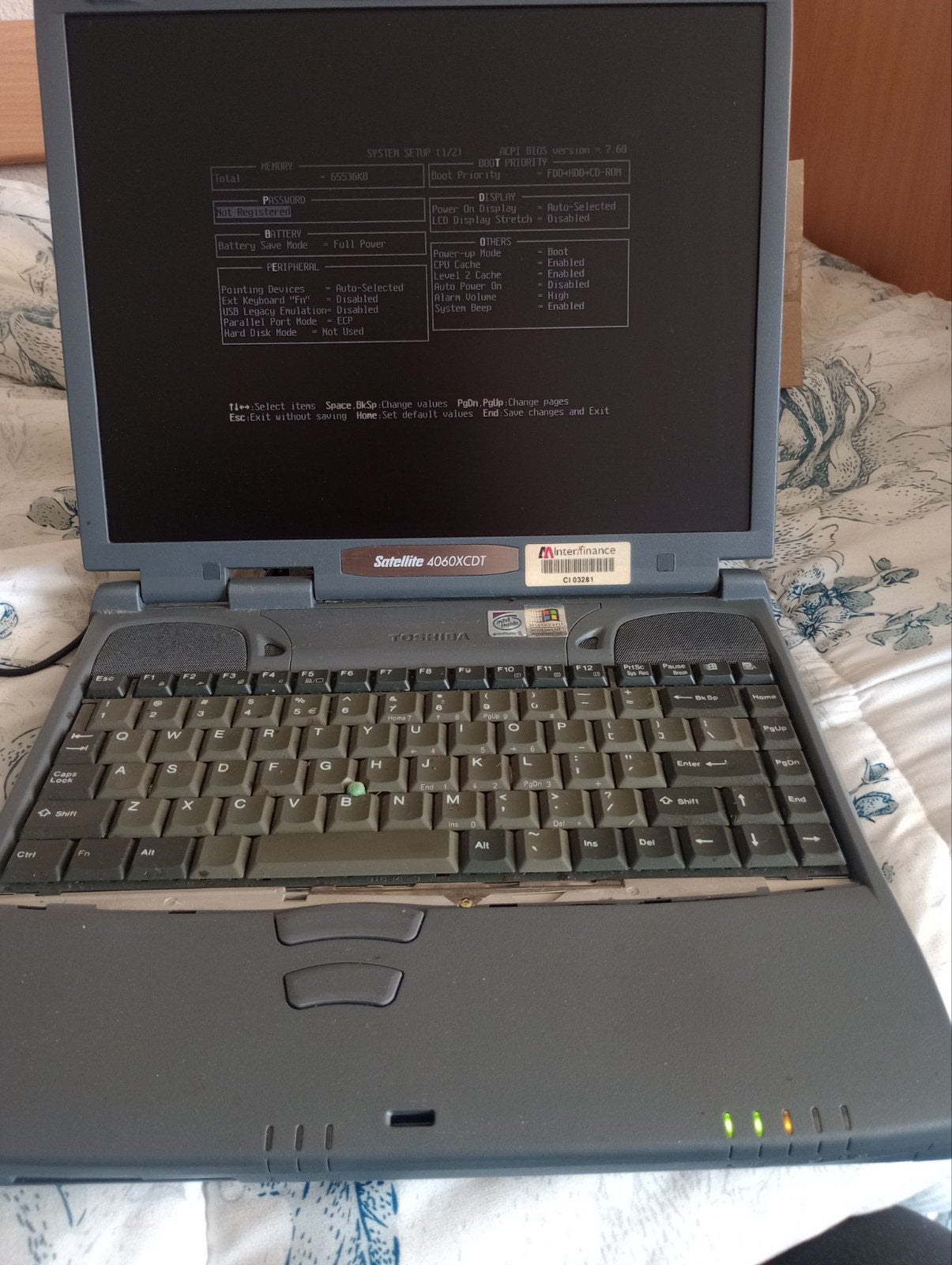 Toshiba Satellite 4060 XCDT/4.3 met originele oplader, Computers en Software, Minder dan 4 GB, Minder dan 2 Ghz, Ophalen of Verzenden