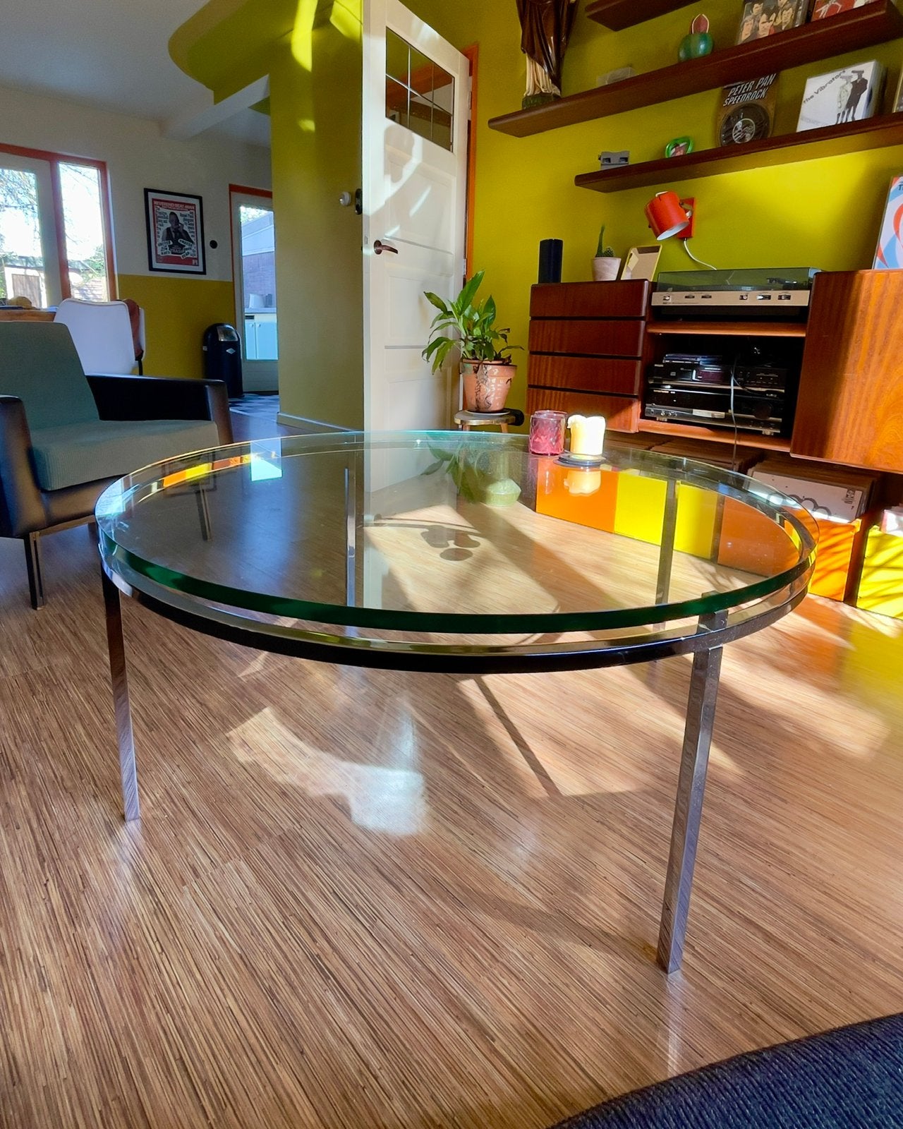 Jaren 70 salontafel, Ophalen, Gebruikt, 100 tot 150 cm, Rond