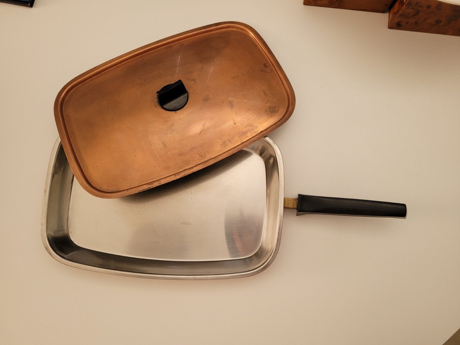 Koperen pan culinox, Ophalen