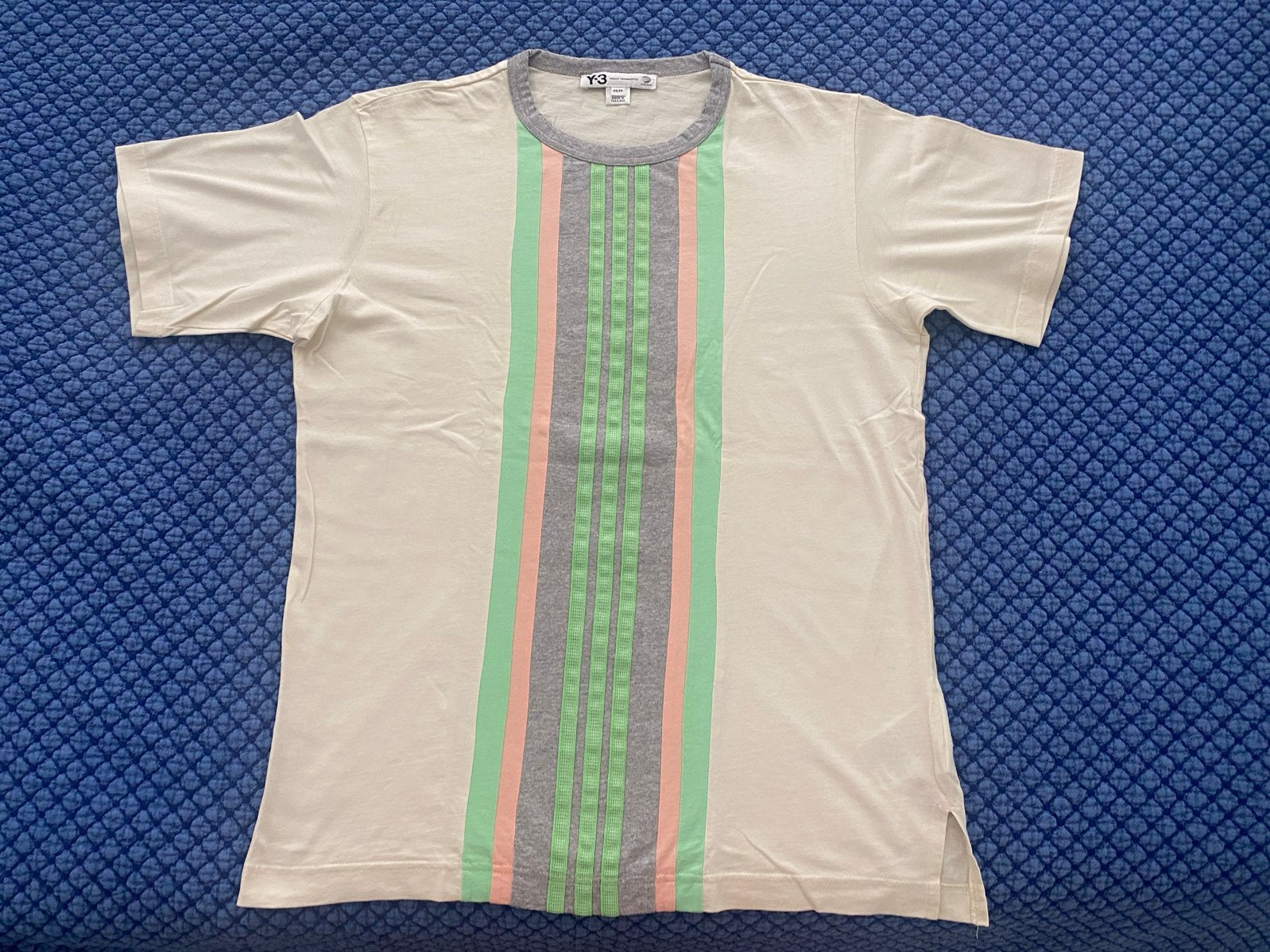 Y-3 Adidas Yohji Yamamoto T-shirt met strepen, Ophalen of Verzenden, Zo goed als nieuw, Maat 48/50 (M), Wit