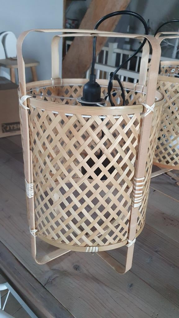 Nieuwe Bamboe Hanglamp - Goround, Nieuw, Ophalen of Verzenden, Ibiza, Nordic, Beach, Minder dan 50 cm