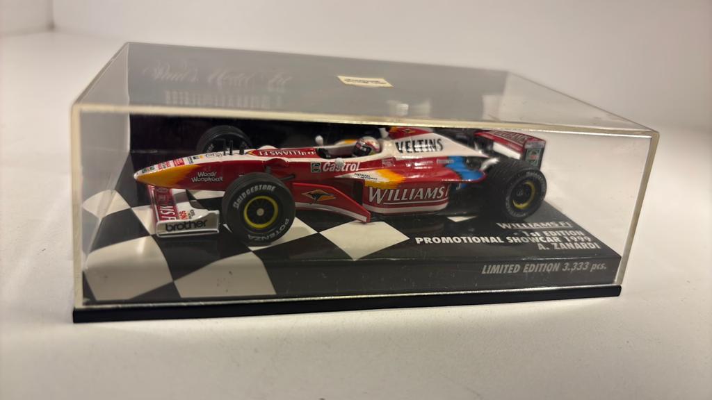 F1 Williams showcar a.zanardi 1999 minichamps 1.43, Auto, Ophalen of Verzenden, MiniChamps, A