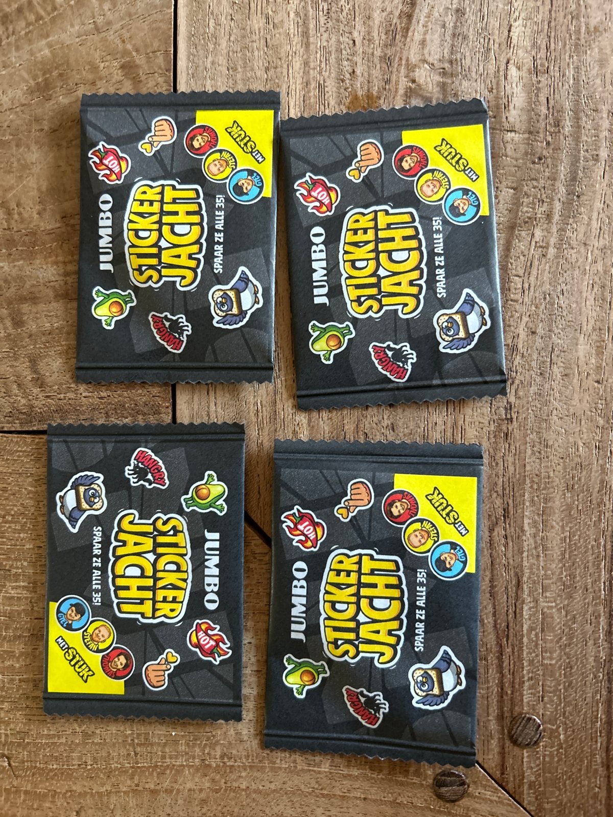 Jumbo Sticker Jacht - 4 ongeopende zakjes, Ophalen of Verzenden, Nieuw, Winkel of Supermarkt