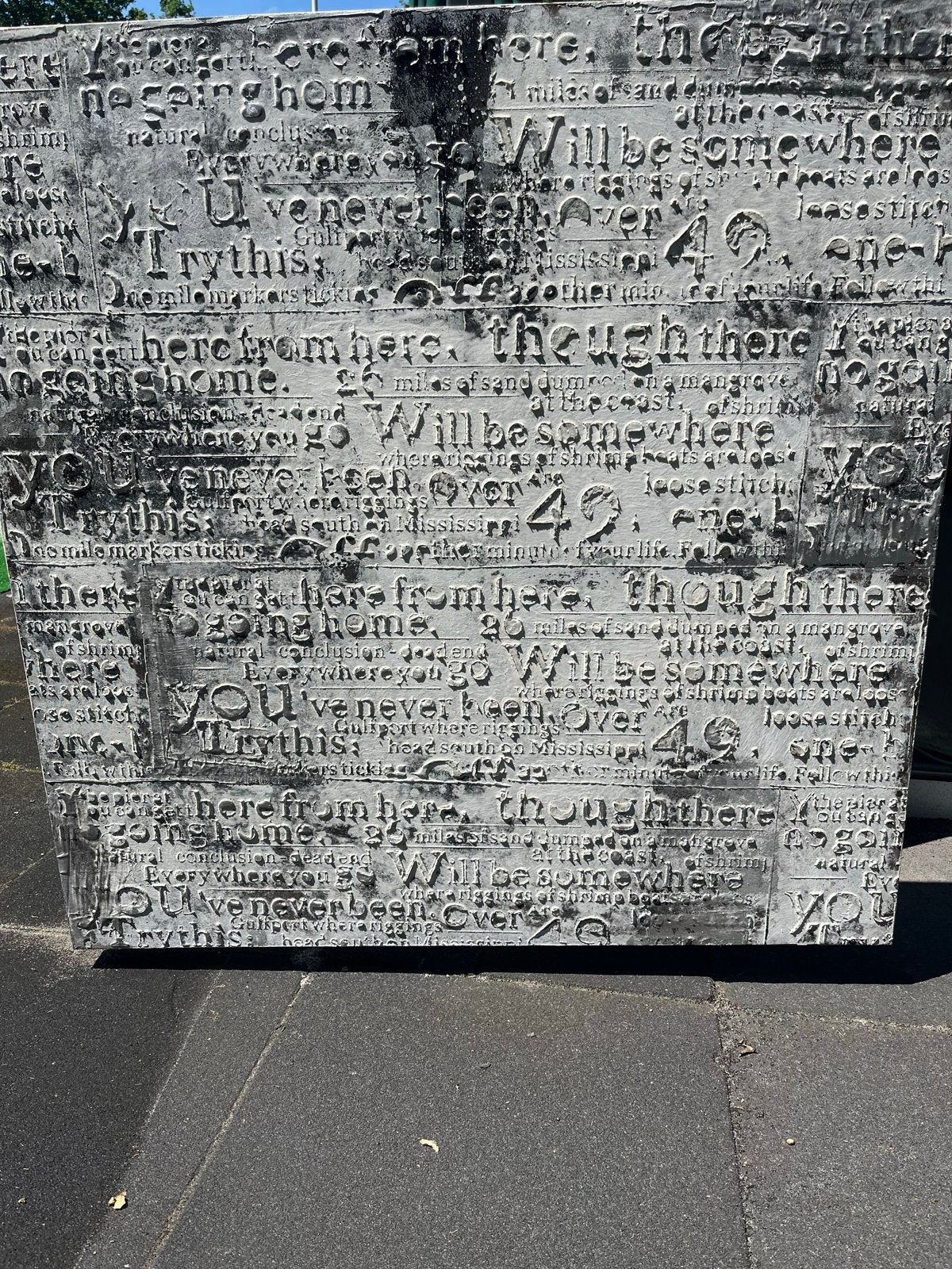Schilderij met tekstreliëf - 120x120cm, Antiek en Kunst, Kunst | Beelden en Houtsnijwerken, Ophalen, Handgemaakt, Wanddecoratie