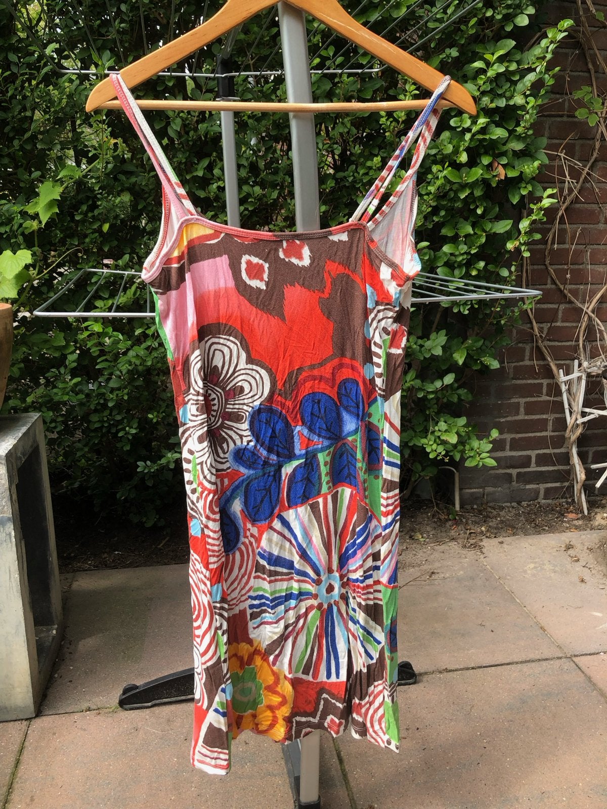 Queen Mum zomerjurk met bloemenprint, Maat 38/40 (M), Meerkleurig, Ophalen of Verzenden, Gedragen