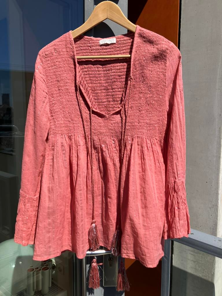 Boho Tunic Lara Ethnics TU in Coral Colour Cotton, Verzenden, Zo goed als nieuw, Paars