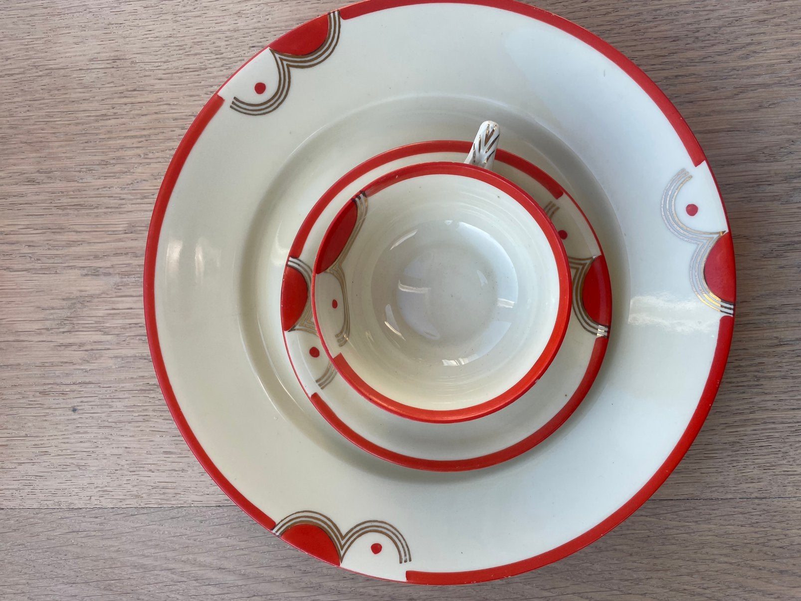 Art deco antiek theeservies, Ophalen of Verzenden